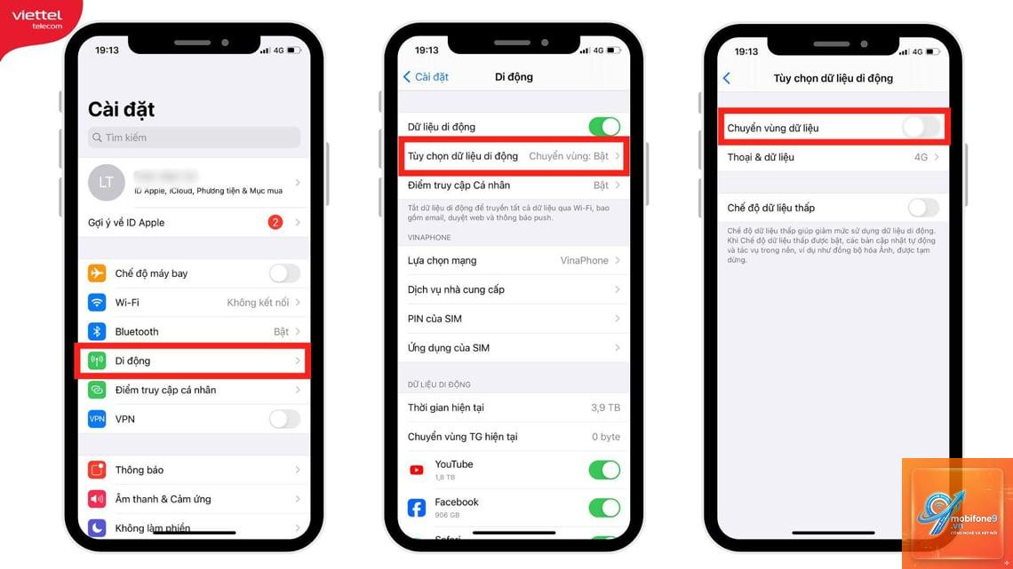 iphone không chuyển vùng dữ liệu được - Hình 1