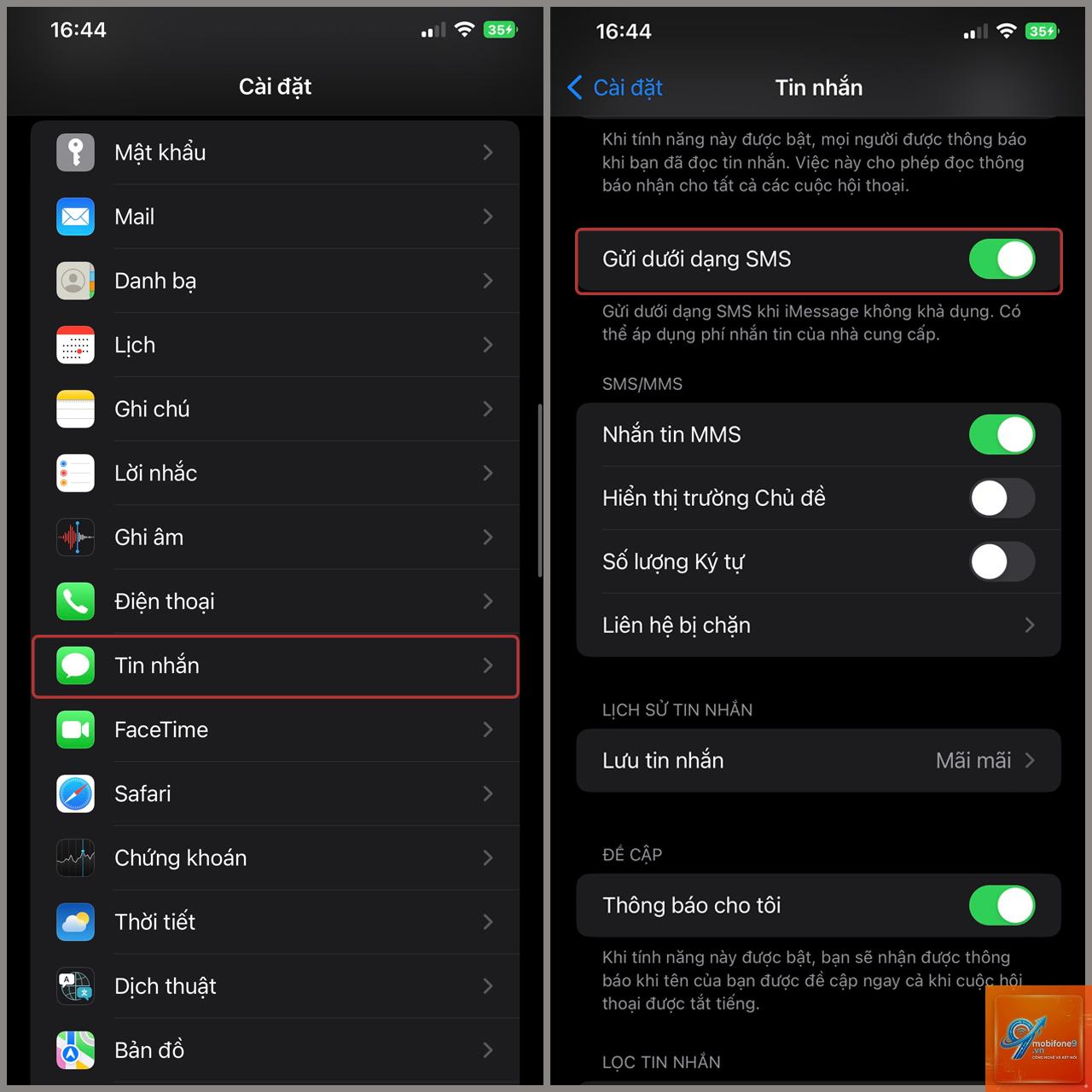 iphone không gửi được tin nhắn sms - Hình 5