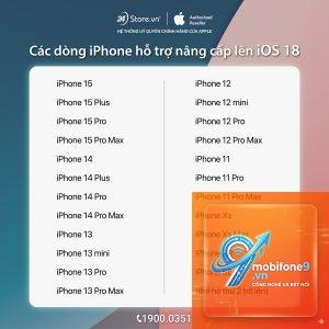 iphone nào hỗ trợ ios 18