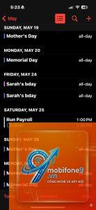 lịch iphone bị trùng lịch