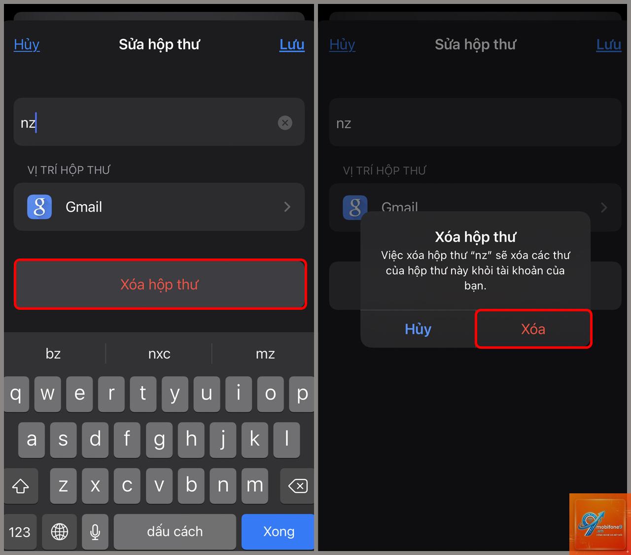 mail iphone bị đầy hộp thư - Hình 4