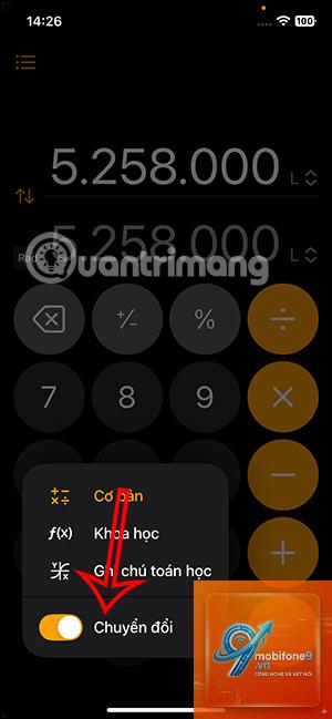 máy tính iphone không chuyển đổi đơn vị - Hình 3
