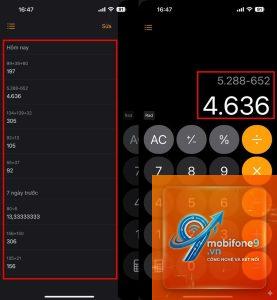 máy tính iphone không lưu lịch sử
