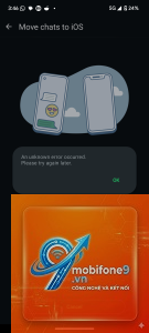 move to ios không chuyển được tin nhắn