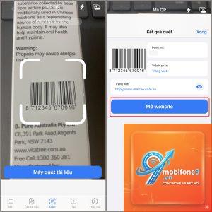 quét mã vạch trên iPhone