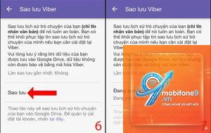 sao lưu Viber Android sang iPhone