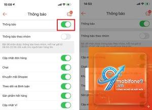 shopee không nhận thông báo trên iphone