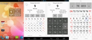 widget lịch không đồng bộ