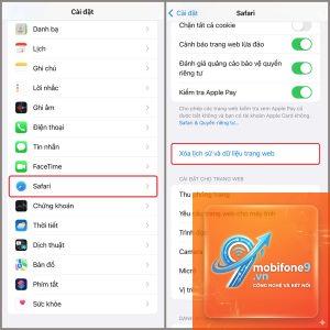 xóa dữ liệu trên iPhone